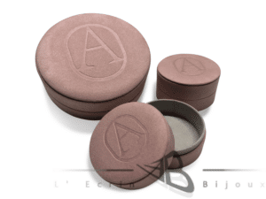 écrin bijoux rond rose